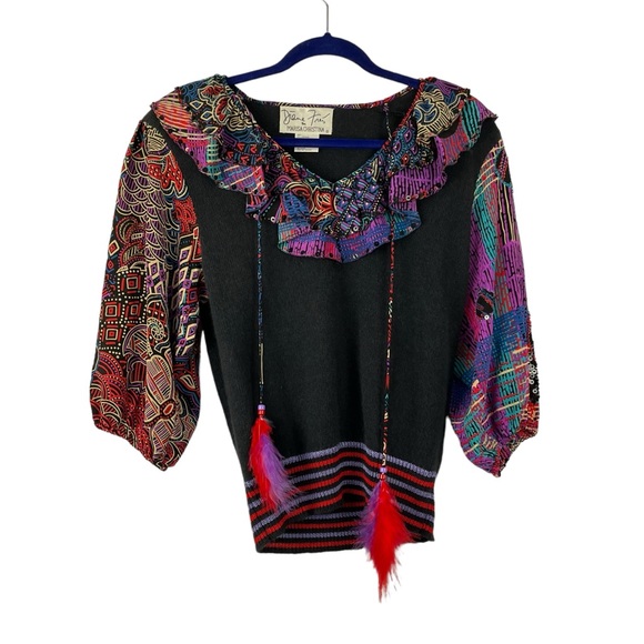 VINTAGE Diane Freis for Marisa Christina 1980s Designer Lambswool & Silk Sweater - Picture 12 of 12